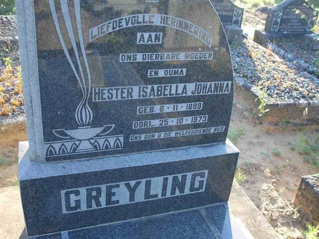 GREYLING Hester Isabella Johanna 1899-1973