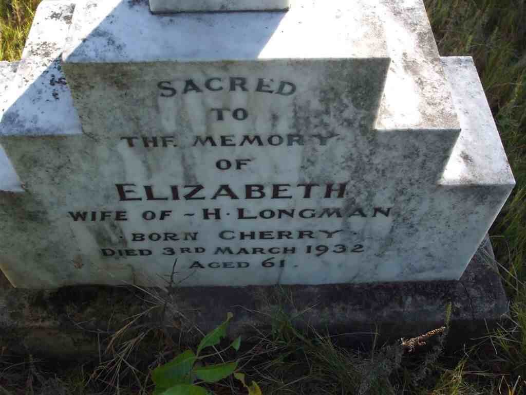 LONGMAN Elizabeth nee CHERRY -1932