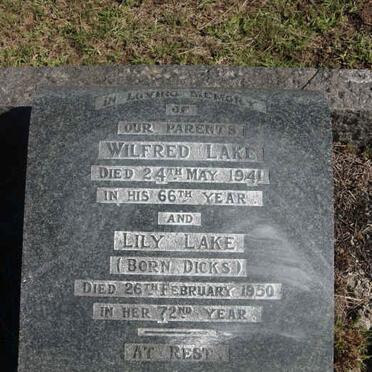 LAKE Wilfred -1941 &amp; Lily DICKS -1950