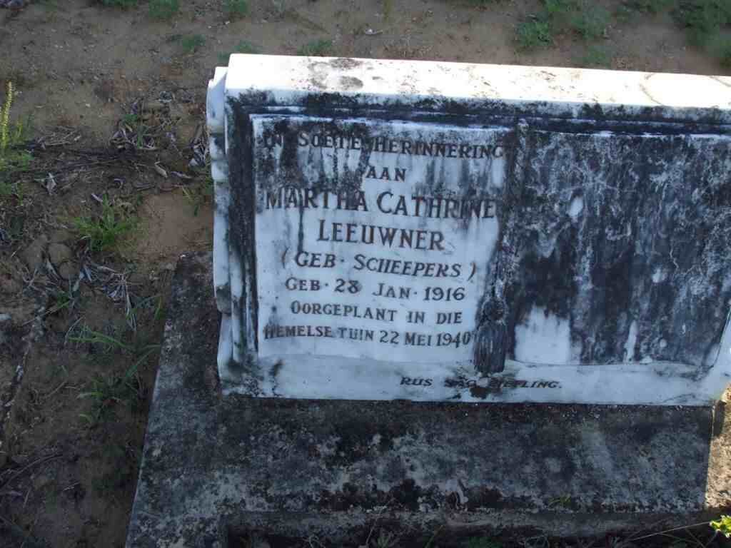 LEEUWNER Martha Cathrine nee SCHEEPERS 1916-1940