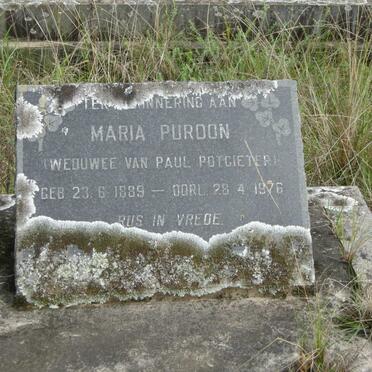PURDON Maria voorheen POTGIETER 1889-1976