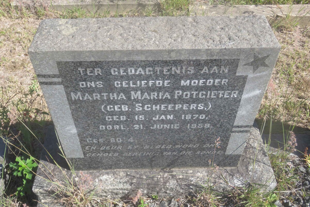 POTGIETER Martha Maria nee SCHEEPERS 1870-1958