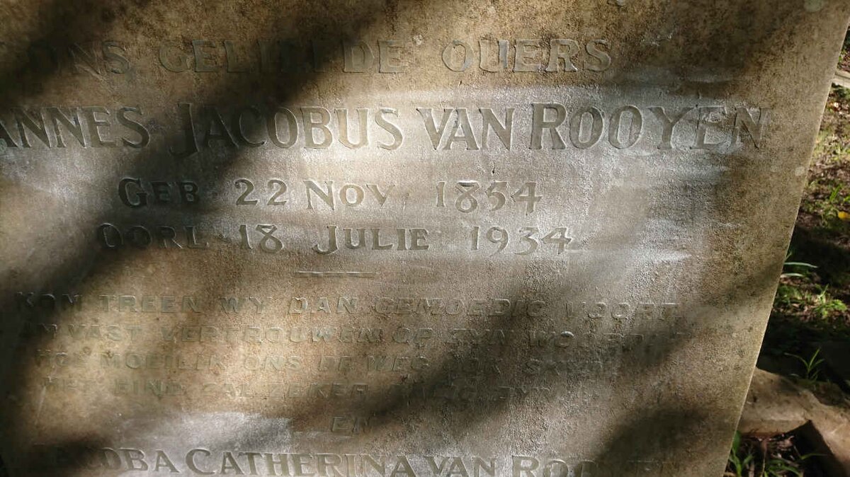 ROOYEN Johannes Jacobus, van 1854-1934 &amp; Jacoba Catharina SCHEEPERS 1856-1922