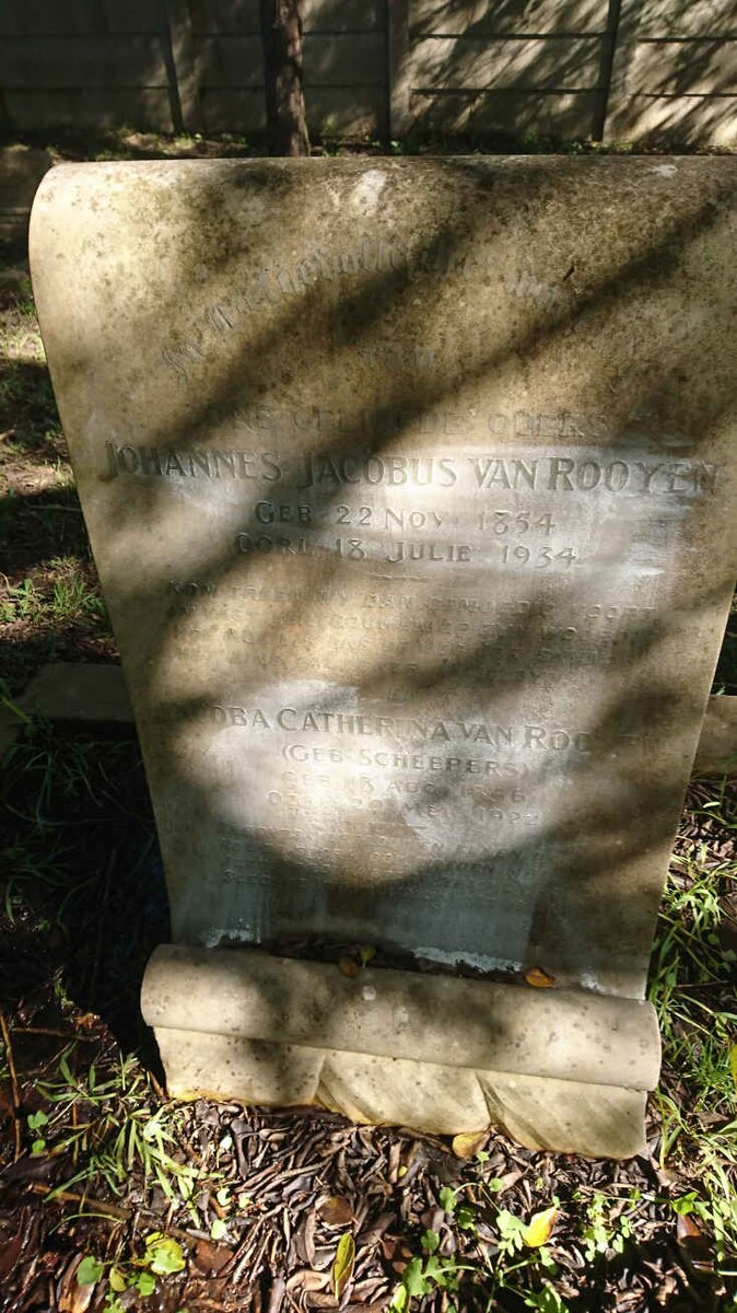 ROOYEN Johannes Jacobus, van 1854-1934 &amp; Jacoba Catharina SCHEEPERS 1856-1922