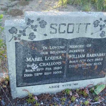 SCOTT William Barnabas 1869-1953 &amp; Mabel Louisa CHALLONS 1880-1955