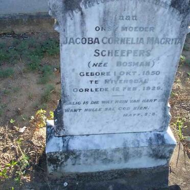 SCHEEPERS Jacoba Cornelia Magrita nee BOSMAN 1850-1929