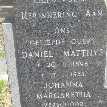 SCHEEPERS Daniel Matthys 1898-1953 &amp; Johanna Margaretha VERSCHOOR 1892-1981
