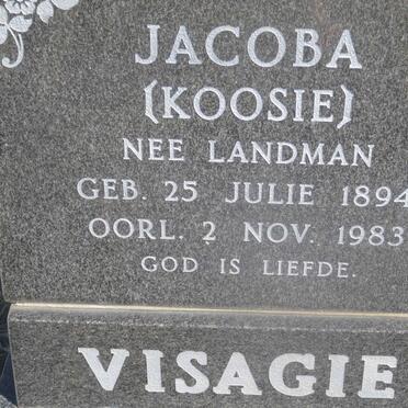 VISAGIE Jacoba nee LANDMAN 1894-1983