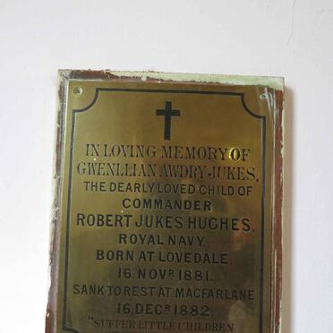 HUGHES Gwenllian Awdry Jukes 1881-1882