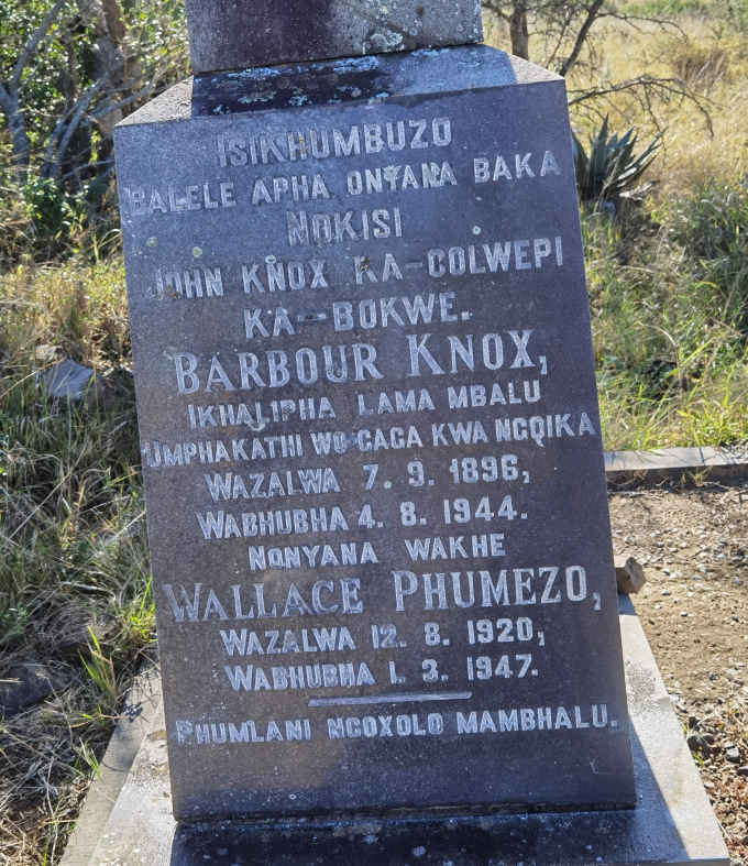 KNOX Barbour 1896-1944 :: PHUMEZO Wallace 1920-1947