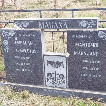 MAGAXA Mantombi Mary Jane 1886-1968 :: MAGAXA Tembalakhe Templeton 1947-1965