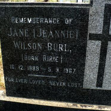BURL Jane Wilson nee RIRIE 1888-1967