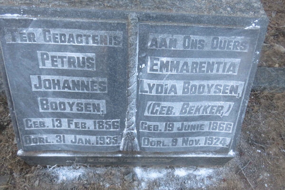 BOOYSEN Petrus Johannes 1856-1935 &amp; Emmarentia Lydia BEKKER 1866-1924