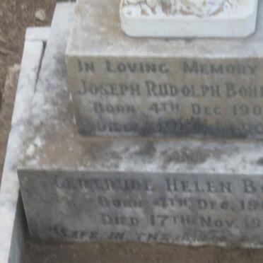 BOHLER Joseph Rudolph 1907-190? :: BOHLER Gertrude Helen 1907-1908