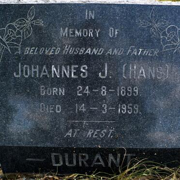 DURANT Johannes J. 1899-1959
