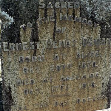 DEWEY Ernest Henry 1878-1918
