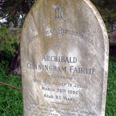 FAIRLIE Archibald Cunningham -1906