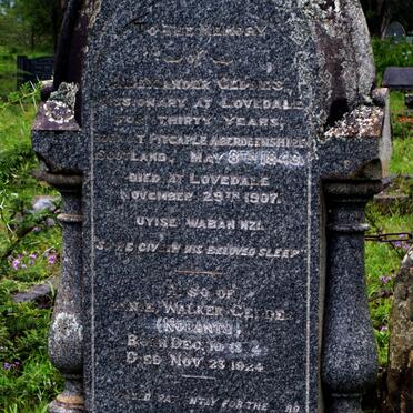 GEDDES Alexander 1843-1907 &amp; Annie Walker NOBANTU 1844-1924