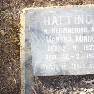 HATTINGH Martha Miriam 1922-1923