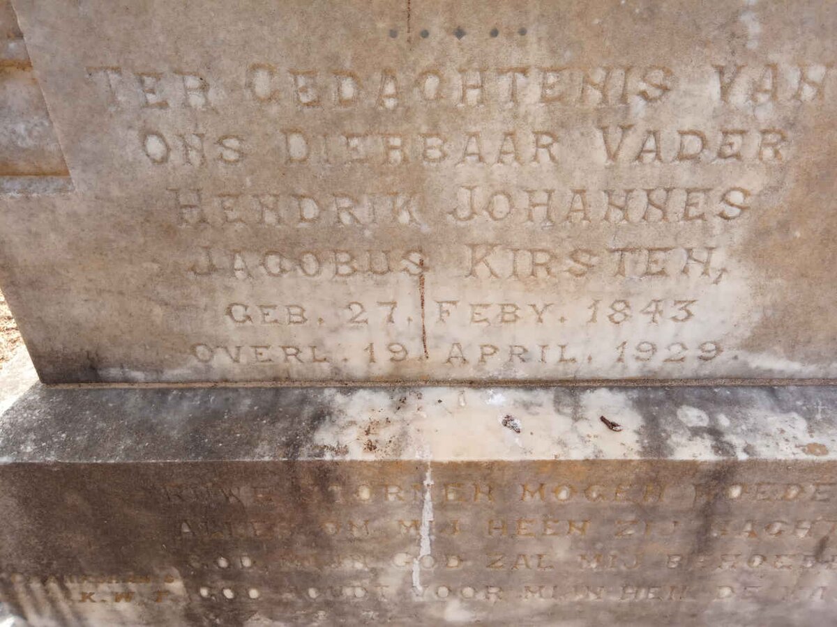 KIRSTEN Hendrik Johannes Jacobus 1843-1929