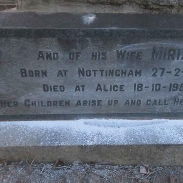 KING Miriam 1866-1952