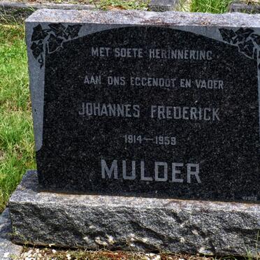 MULDER Johannes Frederick 1914-1959
