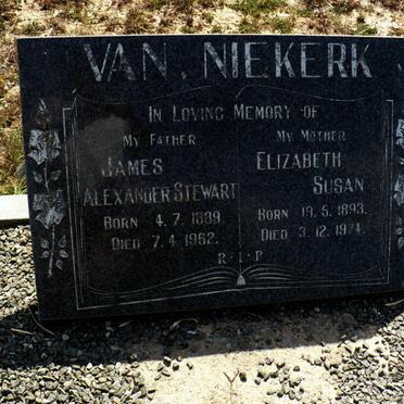 NIEKERK Alexander Stewart, van 1889-1962 &amp; Elizabeth Susan 1893-1974