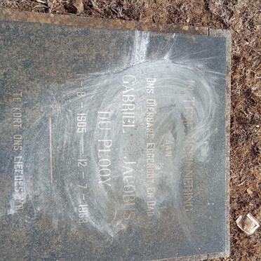 PLOOY Gabriel Jacobus, du 1905-1963