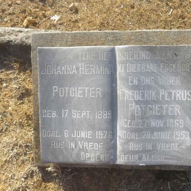 POTGIETER Frederik Petrus 1869-1953 &amp; Johanna Hermina 1889-1976