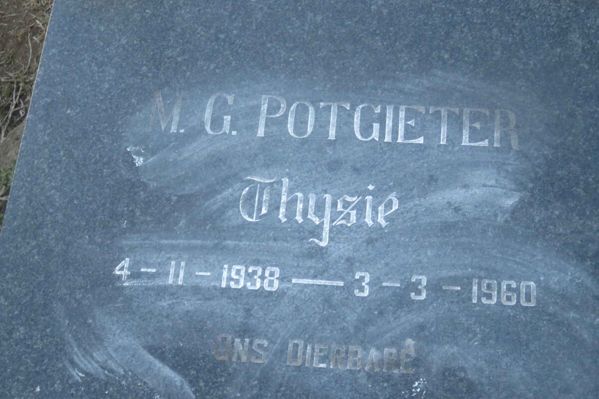 POTGIETER M.G. 1938-1960
