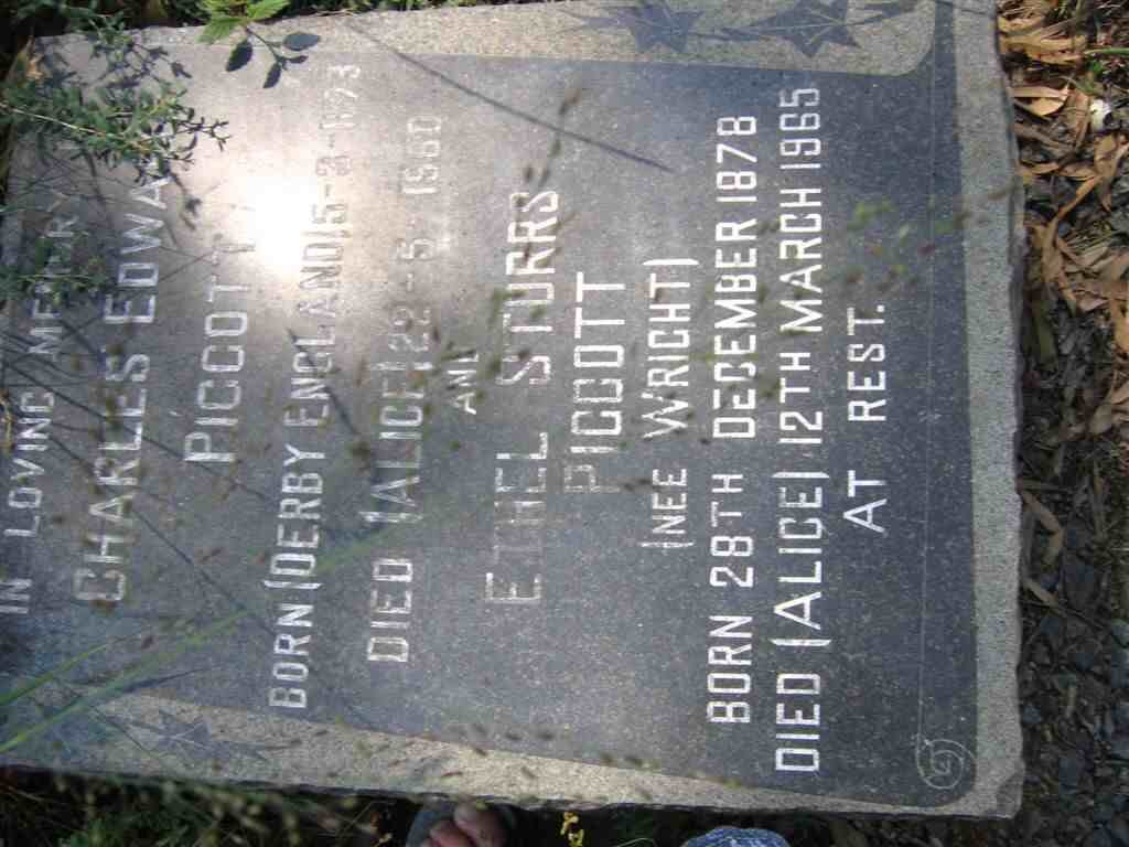 PIGGOTT Charles Edward 1873-1960 &amp; Ethel Storrs WRIGHT 1878-1965