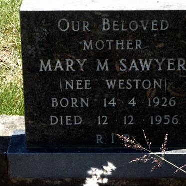 SAWYER Mary M. nee WESTON 1926-1956