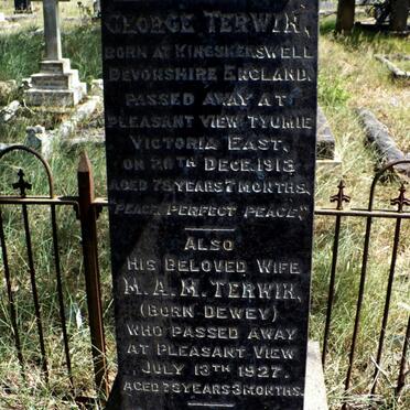 TERWIN George -1913 &amp; M.A.M. DEWEY -1927