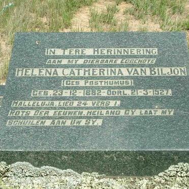 BILJON Helena Catharina, van nee POSTHUMUS 1882-1927