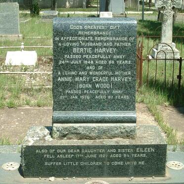 HARVEY Bertie -1948 &amp; Annie Mary Grace WOOD -1976 :: HARVEY Eileen -1927