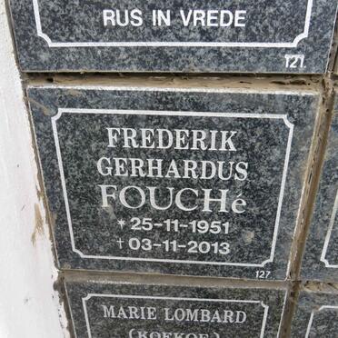 FOUCHE Frederik Gerhardus 1951-2013