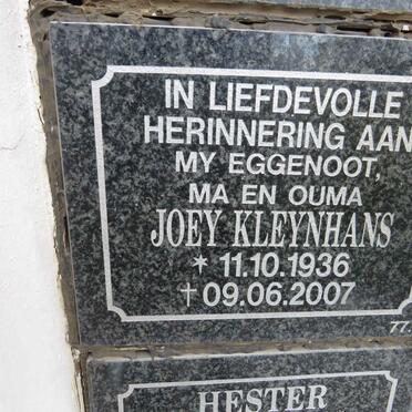 KLEYNHANS Joey 1936-2007