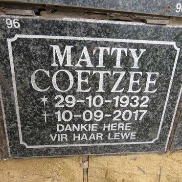 COETZEE Matty 1932-2017