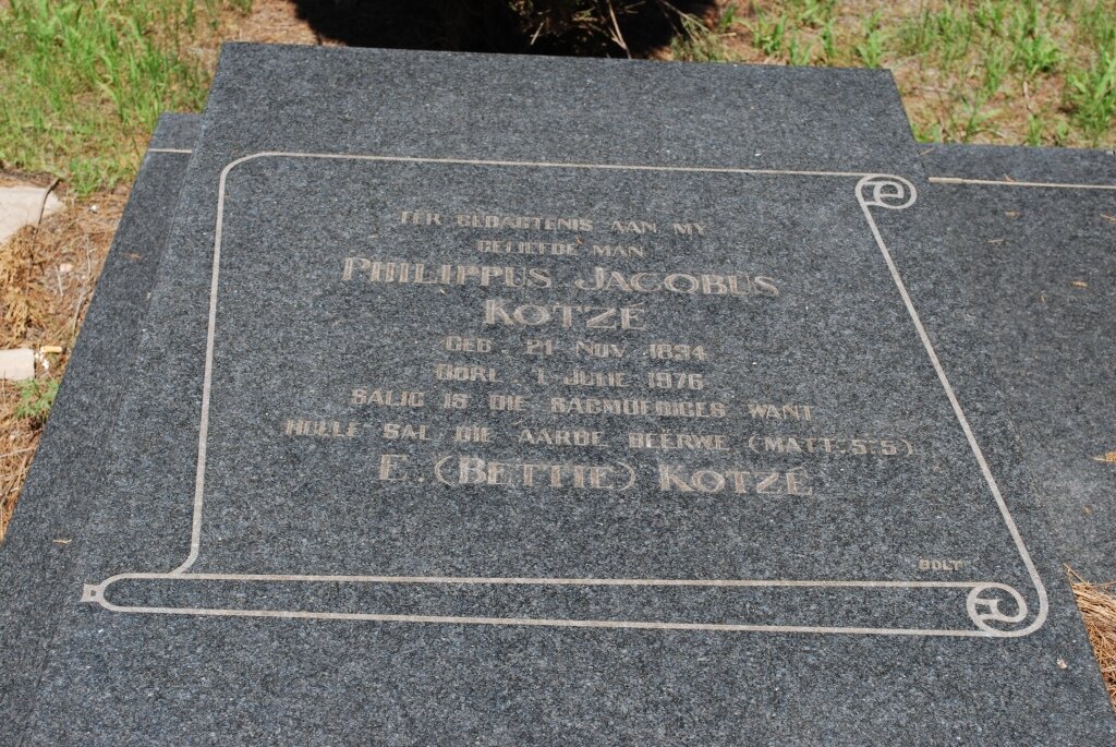 KOTZE Philippus Jacobus 1834-1976