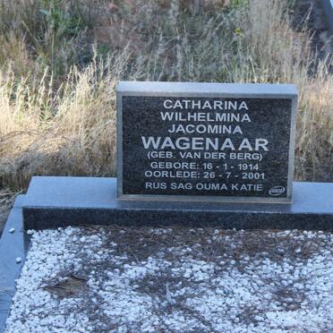 WAGENAAR Catharina Wilhelmina Jacomina nee VAN DER BERG 1914-2001