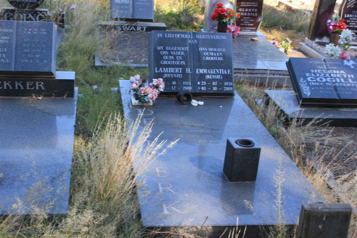 KLERK Lambert H., de 1924-2000 &amp; Emmarentia F. 1926-2009
