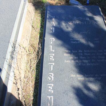 PLETSEN Johan Christian, van 1982-1999