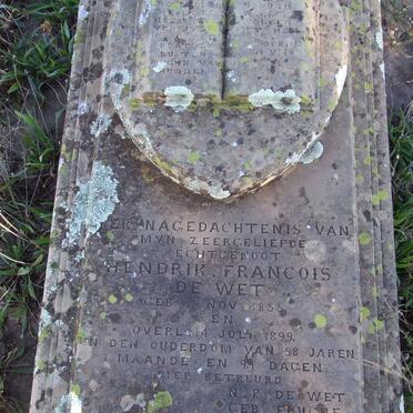 WET Hendrik Francois, de 1833-1899