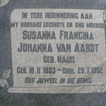 AARDT Susanna Francina Johanna, van nee NAGEL 1883-1952