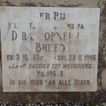 BREED Dirk Cornelius 1892-1946