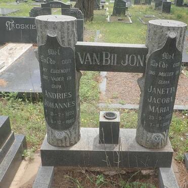 BILJON Andries Johannes, van 1922-1985 &amp; Janetta Jacoba Maria 1923-1986