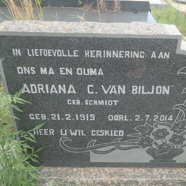 BILJON Jan Hendrik N., van 1912-1962 &amp; Adriana C. SCHIMDT 1919-2014 