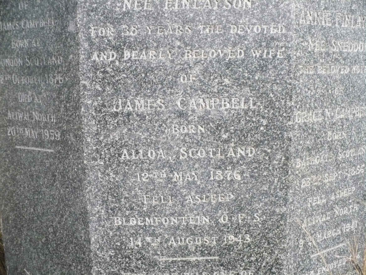 CAMPBELL Grace Nimmo nee FINLAYSON 1876-1943