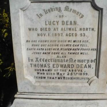 DEAN Thomas Edward -1899 &amp; Lucy -1897