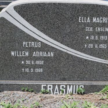 ERASMUS Petrus Willem Adriaan 1902-1968 &amp; Ella Magrieta ENSLIN 1913-1965